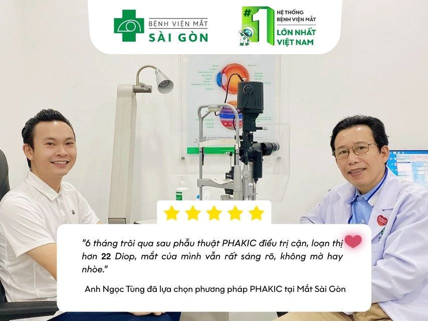 Anh Ngọc Tùng đã tin tưởng và lựa chọn phẫu thuật khúc xạ tại Mắt Sài Gòn