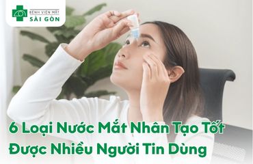 Nhỏ nước mắt nhân tạo vào mắt để giảm khô và mỏi mắt