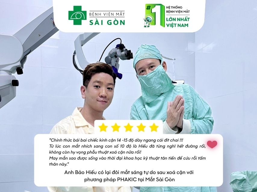 Anh Bảo Hiếu đã xóa cận 10 độ thành công với phương pháp PHAKIC