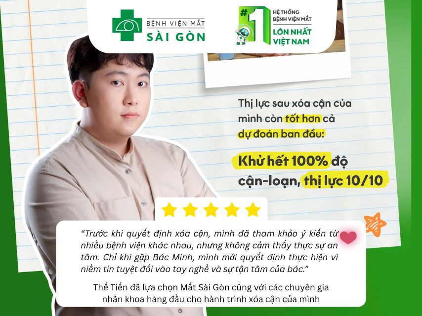 Đánh giá của hàng về phẫu thuật SMARTSURFACE tại bệnh viện Mắt Sài Gòn