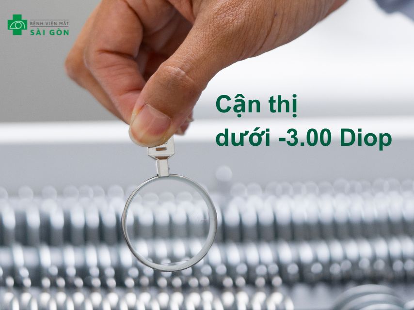 Dưới 3 Diop là mức độ cận thị nhẹ