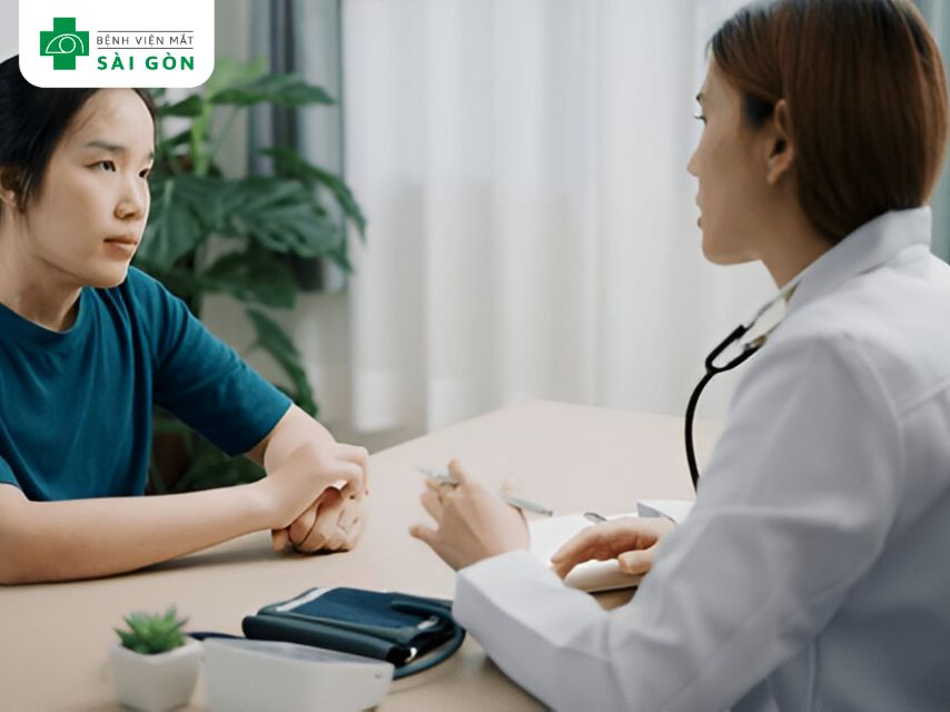 Gặp bác sĩ để điều trị chảy nước mắt sống