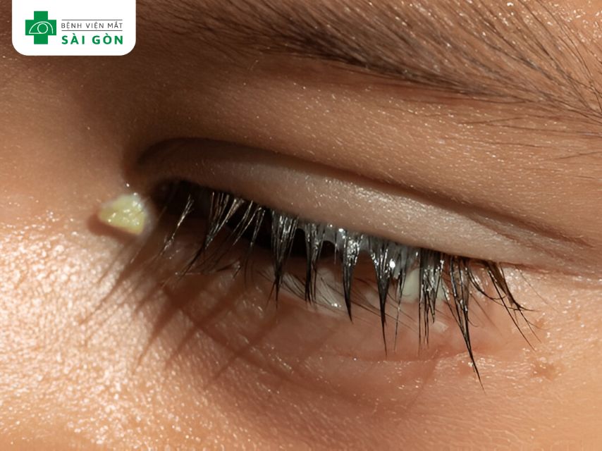 Dịch tiết mắt đổ ghèn dạng nhầy