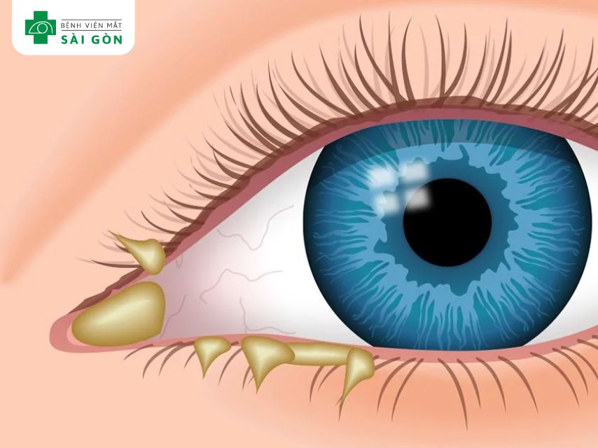 Dịch tiết mắt đổ ghèn màu vàng nhạt