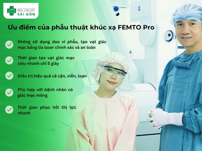 Ưu điểm của phẫu thuật khúc xạ FEMTO Pro